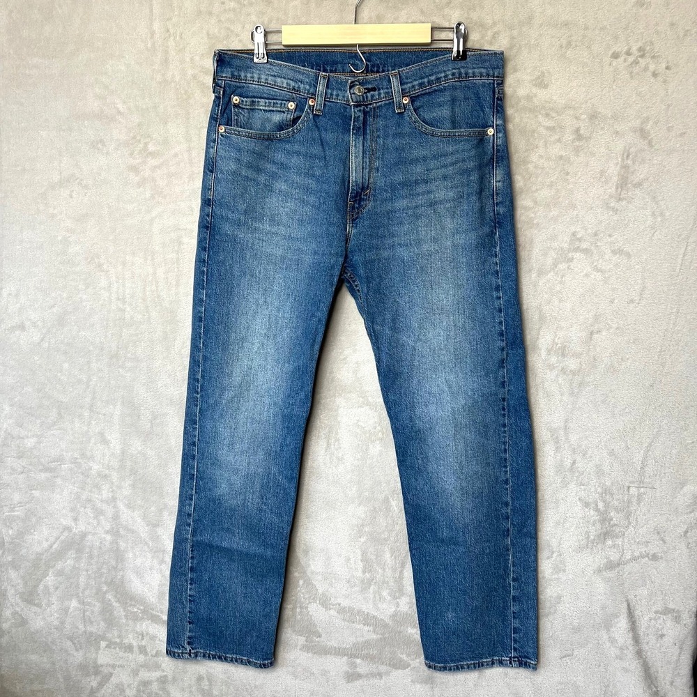 Men's Levi's 505 Regular Straight Leg Jeans Size 34x30